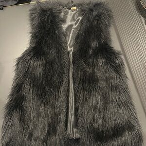Black Faux Fur Vest